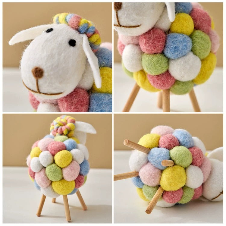 Colorful Felt Sheep Decor