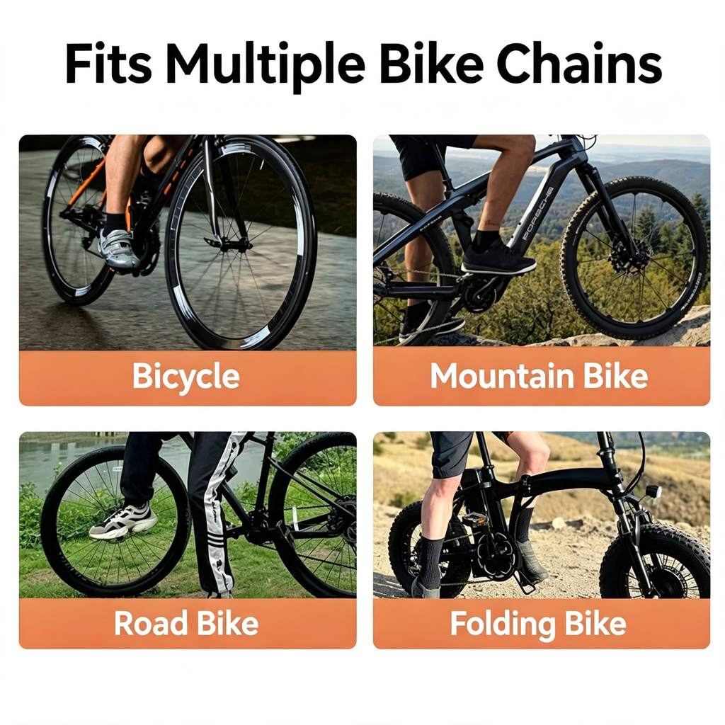 Portable Bike Chain Cleaning Tool, Compact Gear Scrubber with Rotating Brushes for Mountain and Road Bicycles, Red