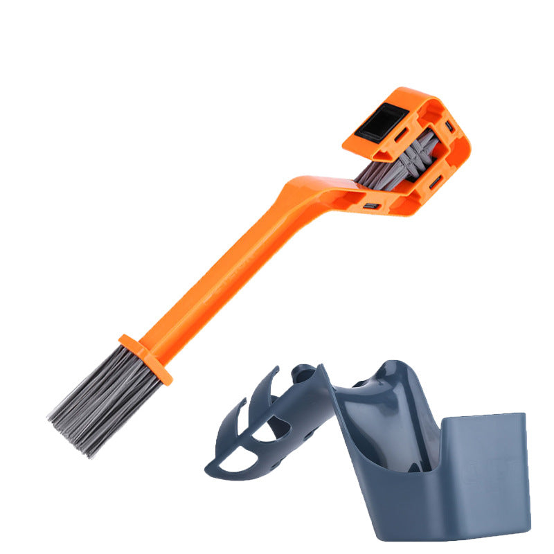Bicycle Chain Cleaning Brush Set with Oil Drip Tray, Dual-Head Scrubber Tool for Bike Drivetrain Maintenance