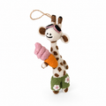 Felt Giraffe Hanging Ornament with Ice Cream, Small Animal Decorative Figure