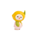 Painted Wooden Lemon Character Figurine, Yellow Tabletop Decor for Shelf or Desk